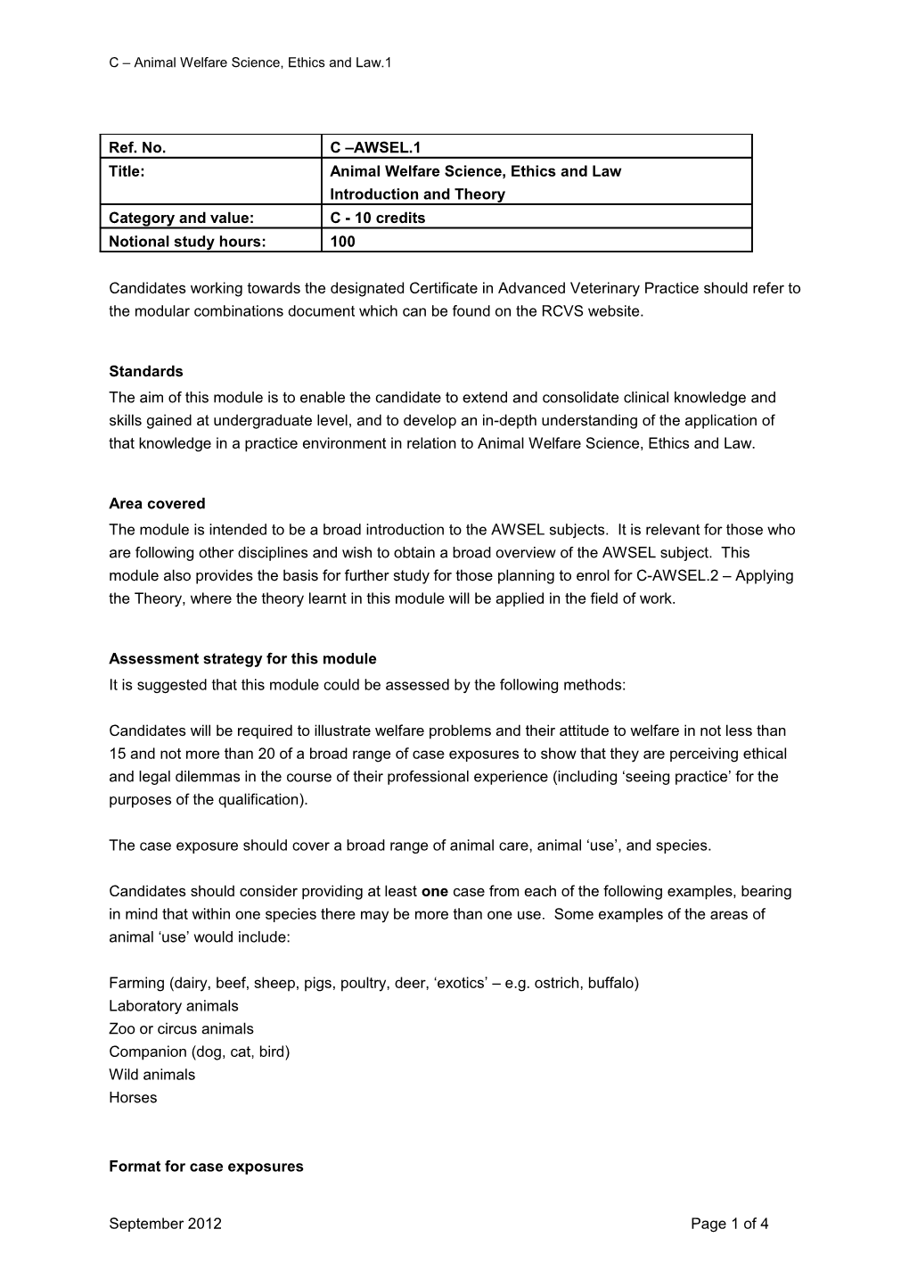 C Animal Welfare Science, Ethics and Law.1