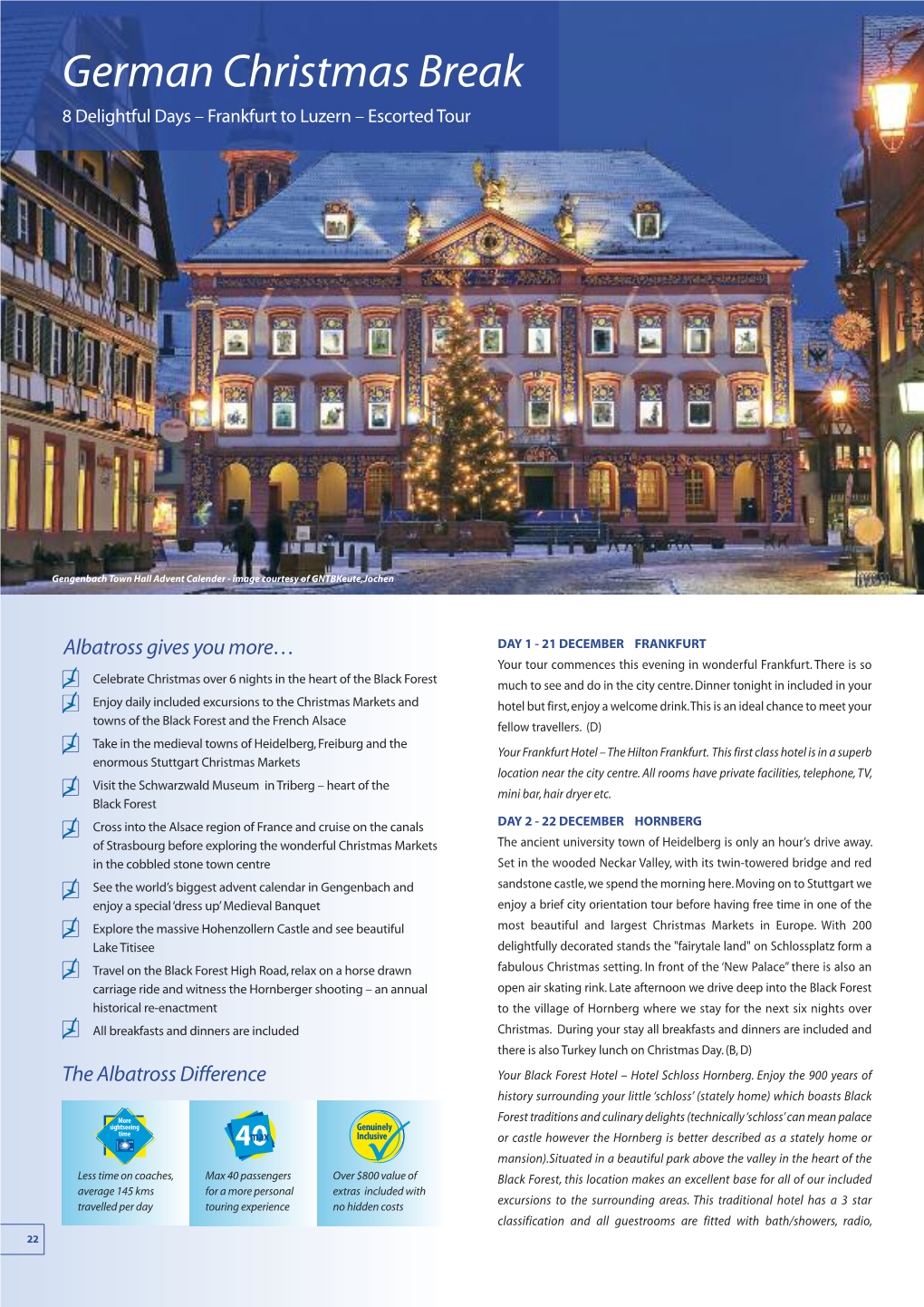 German Christmas Break 8 Delightful Days – Frankfurt to Luzern – Escorted Tour