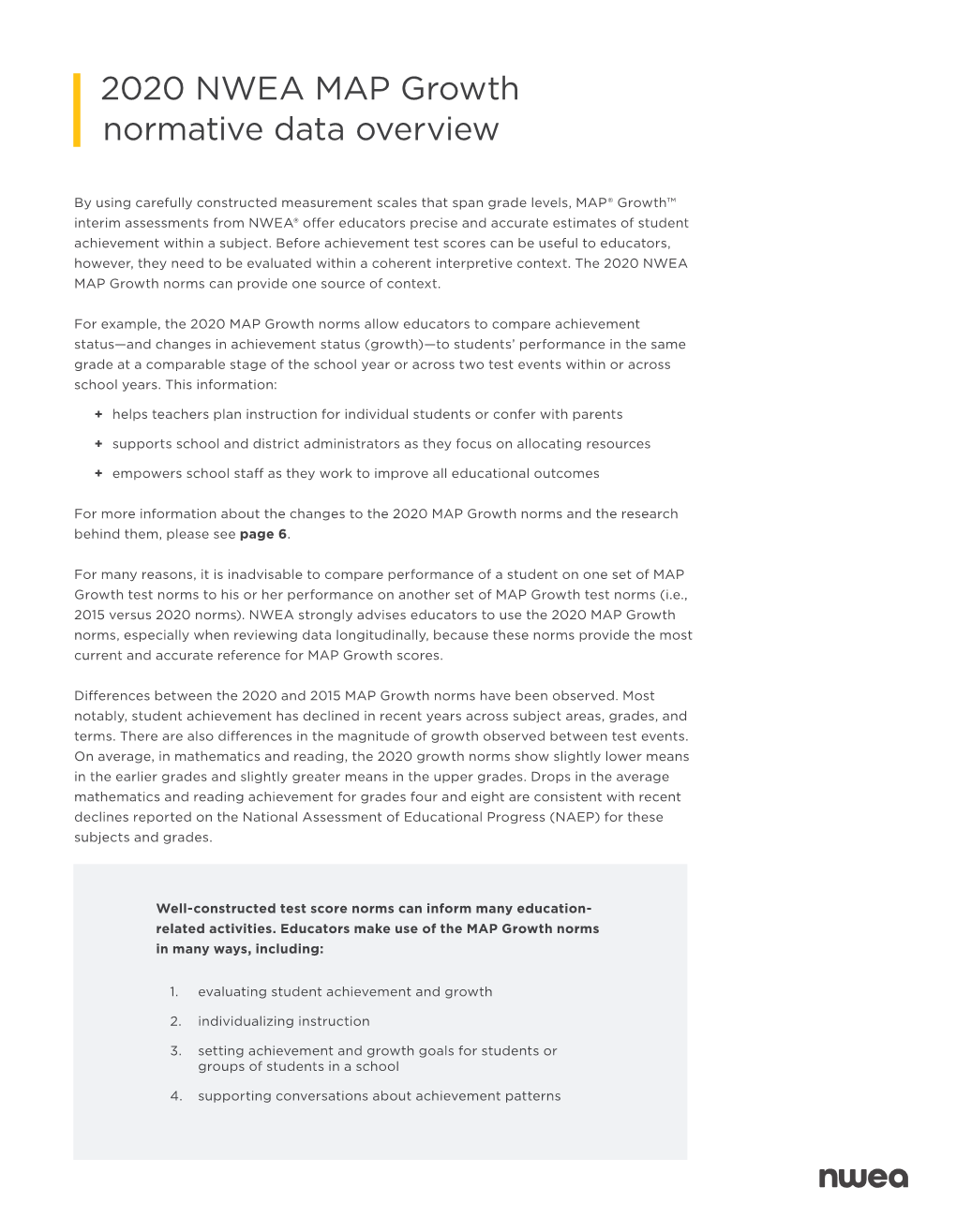 2020 NWEA MAP Growth Normative Data Overview