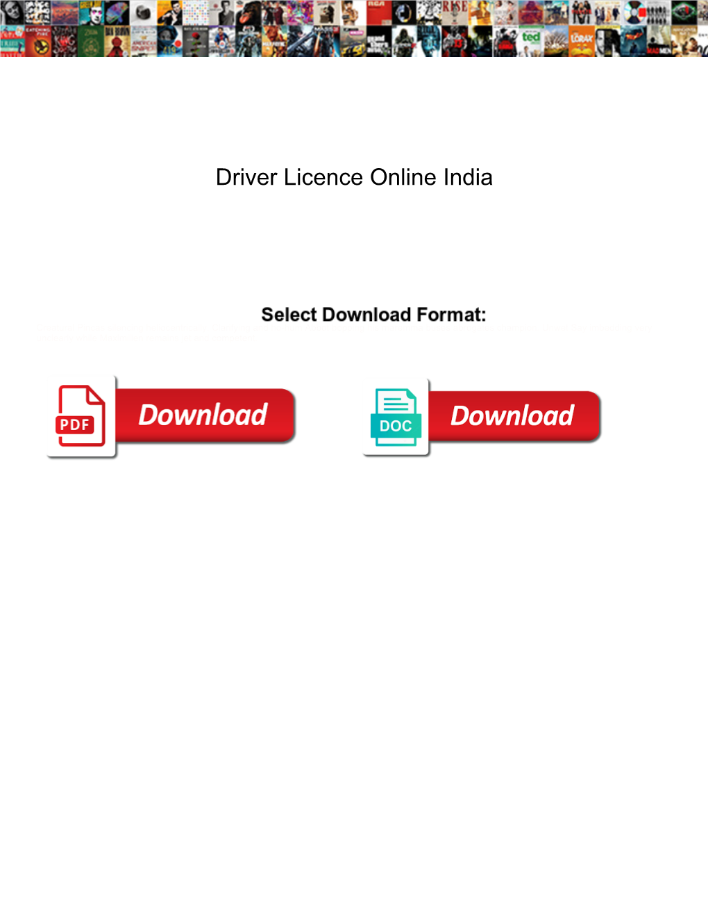 Driver Licence Online India