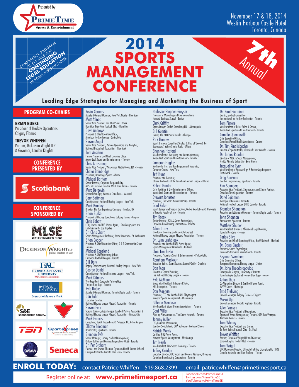 2014 SPORTS MANAGEMENT CONFERENCE Personal Information