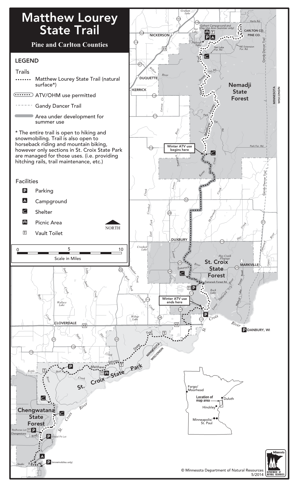 Matthew Lourey State Trail (Natural Grouse Surface*) Nemadji