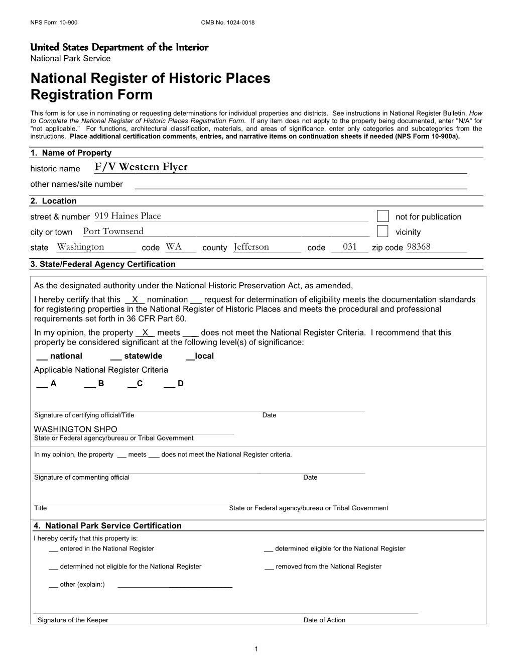 National Register of Historic Places Registration Form