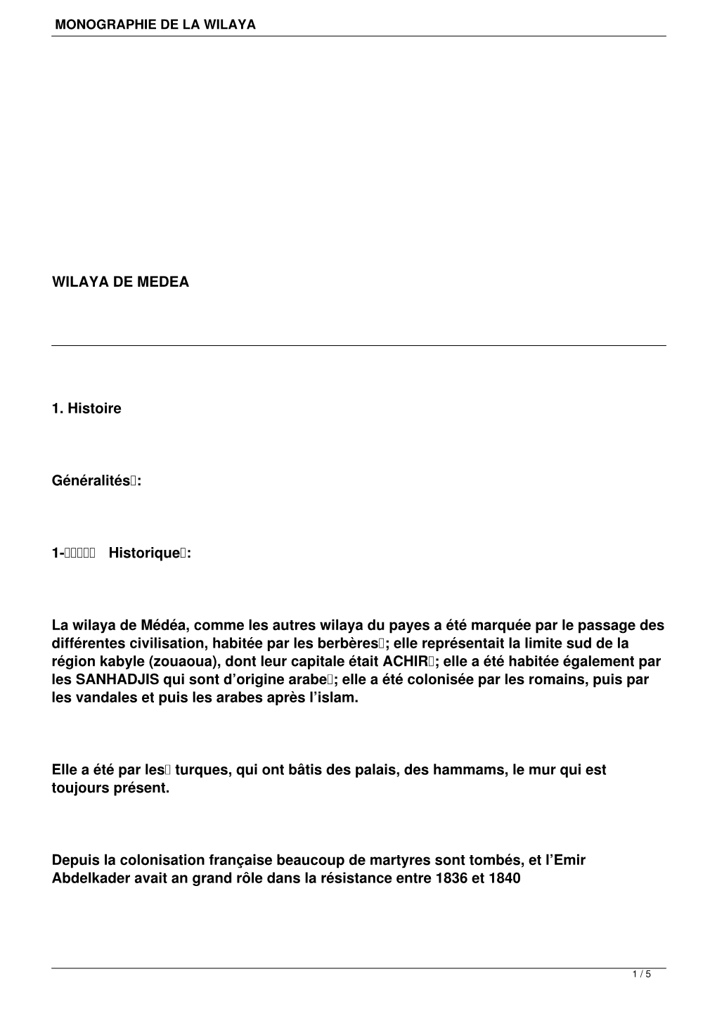 Monographie De La Wilaya