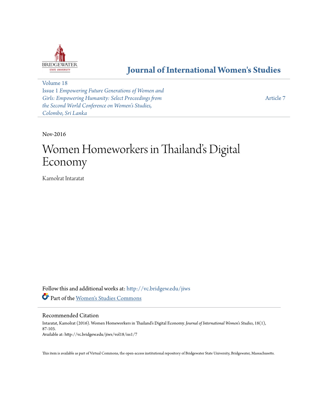 Women Homeworkers in Thailand's Digital Economy