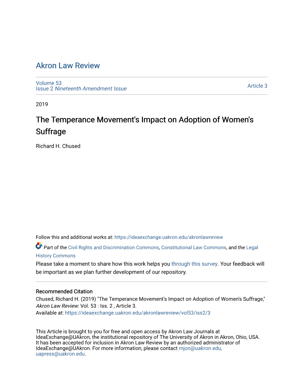 The Temperance Movement's Impact on Adoption of Women's Suffrage