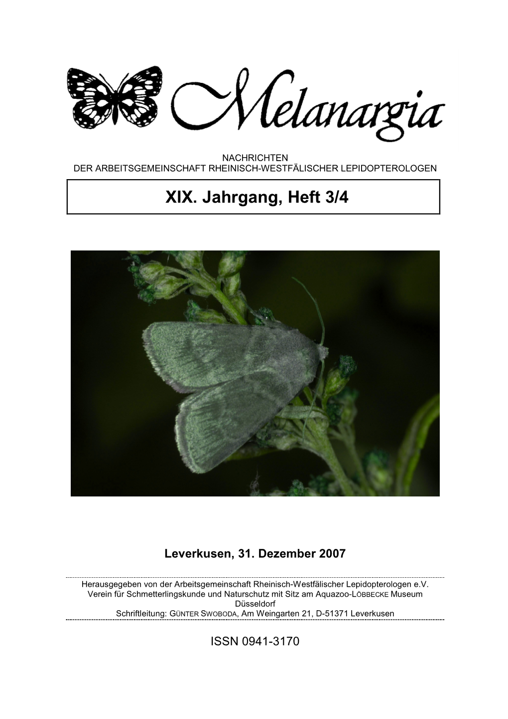 Melanargia 19 Heft