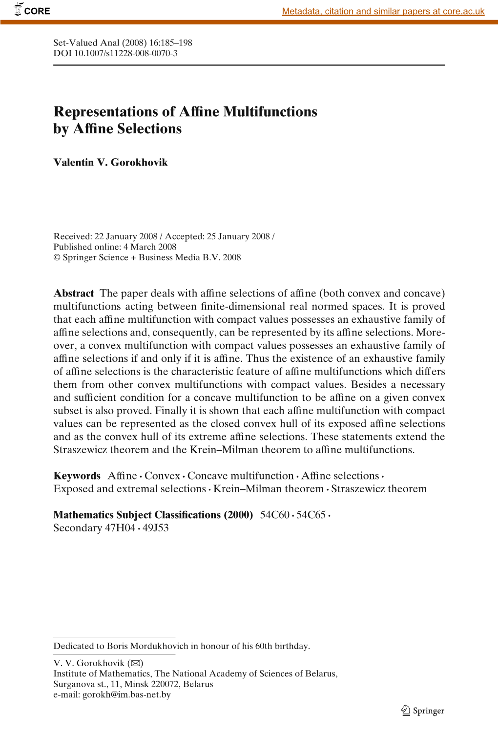 Representations of Affine Multifunctions by Affine Selections