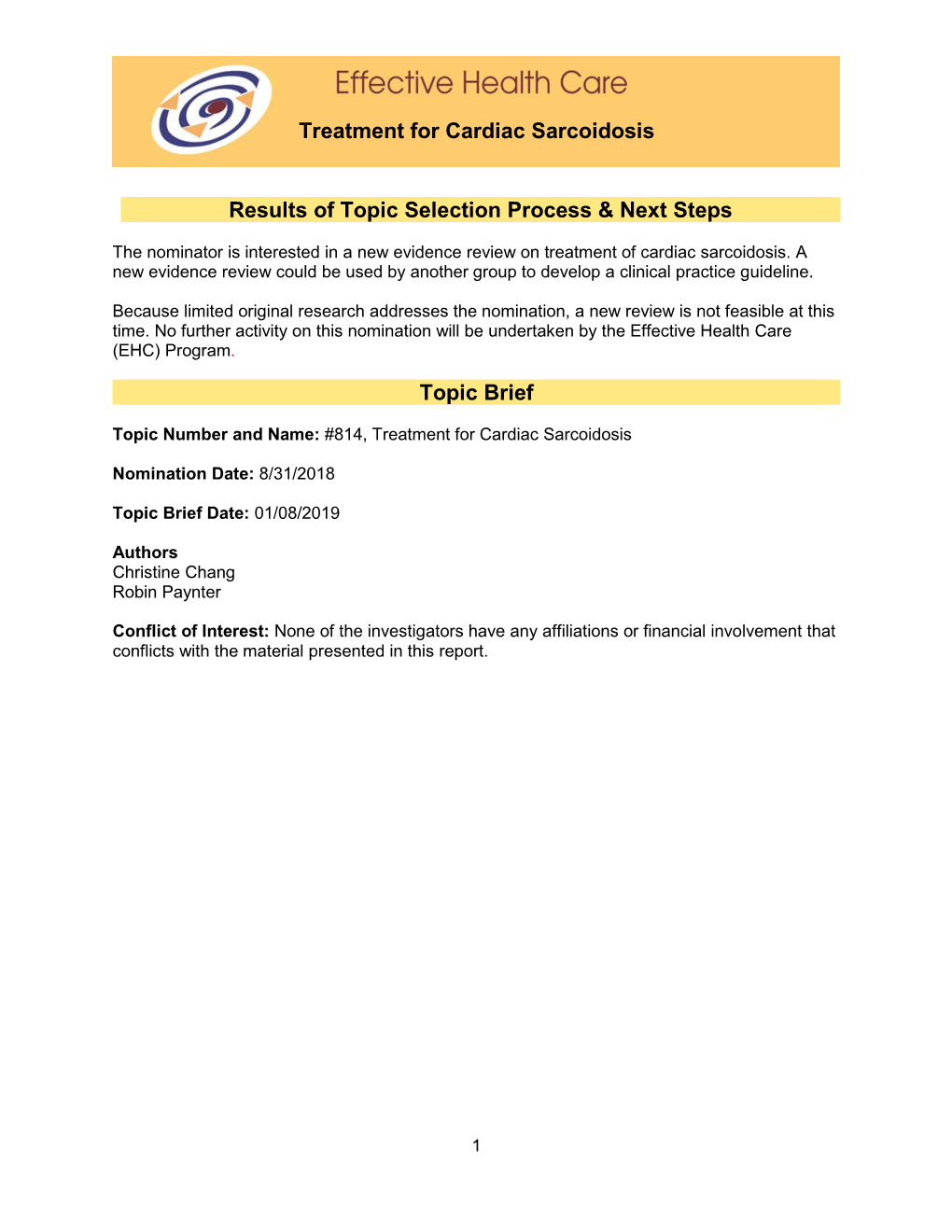 Treatment for Cardiac Sarcoidosis