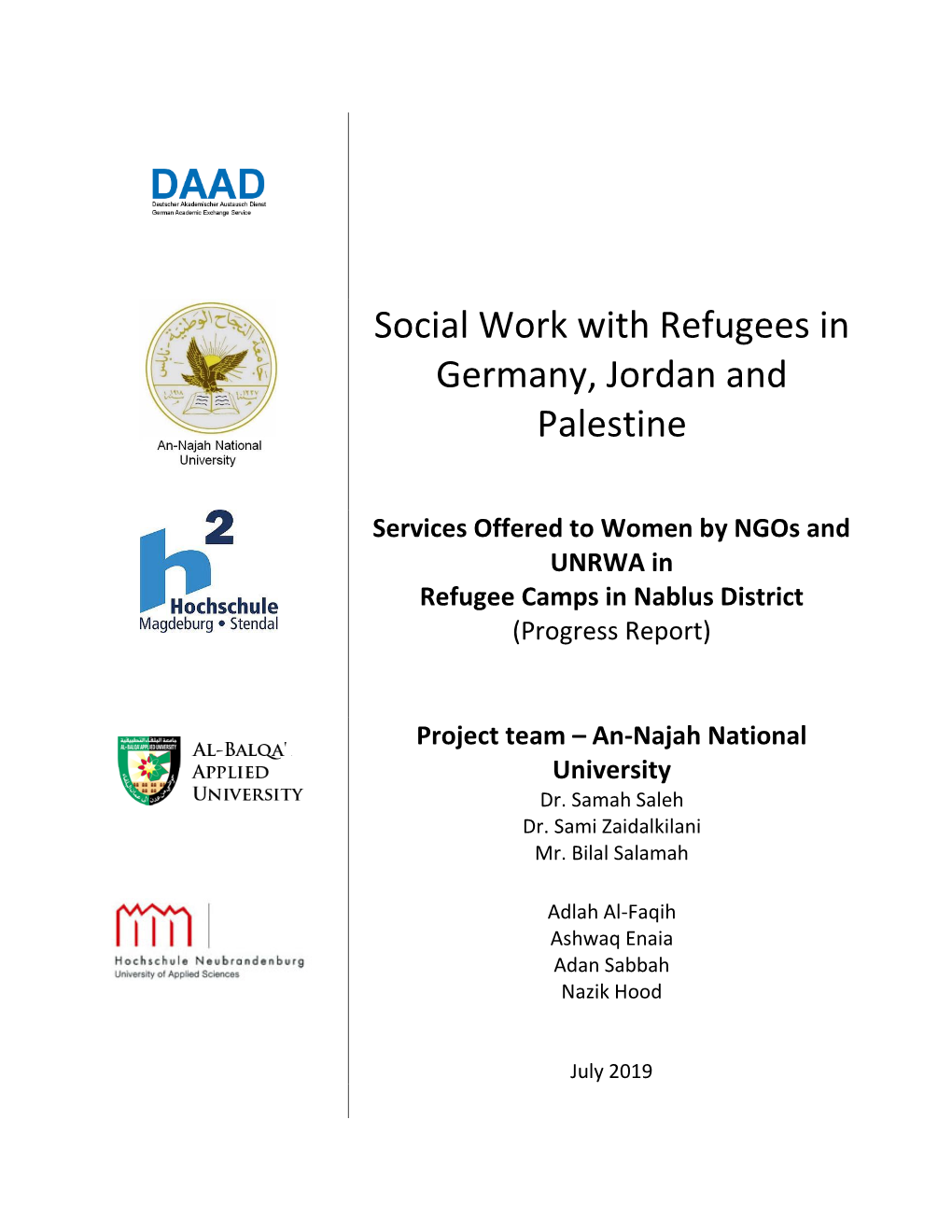 Social Work with Refugees in Germany, Jordan and Palestine