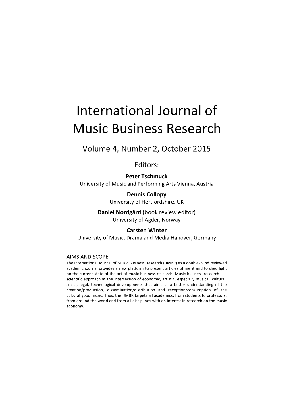 Volume 4, No 2, October 2015