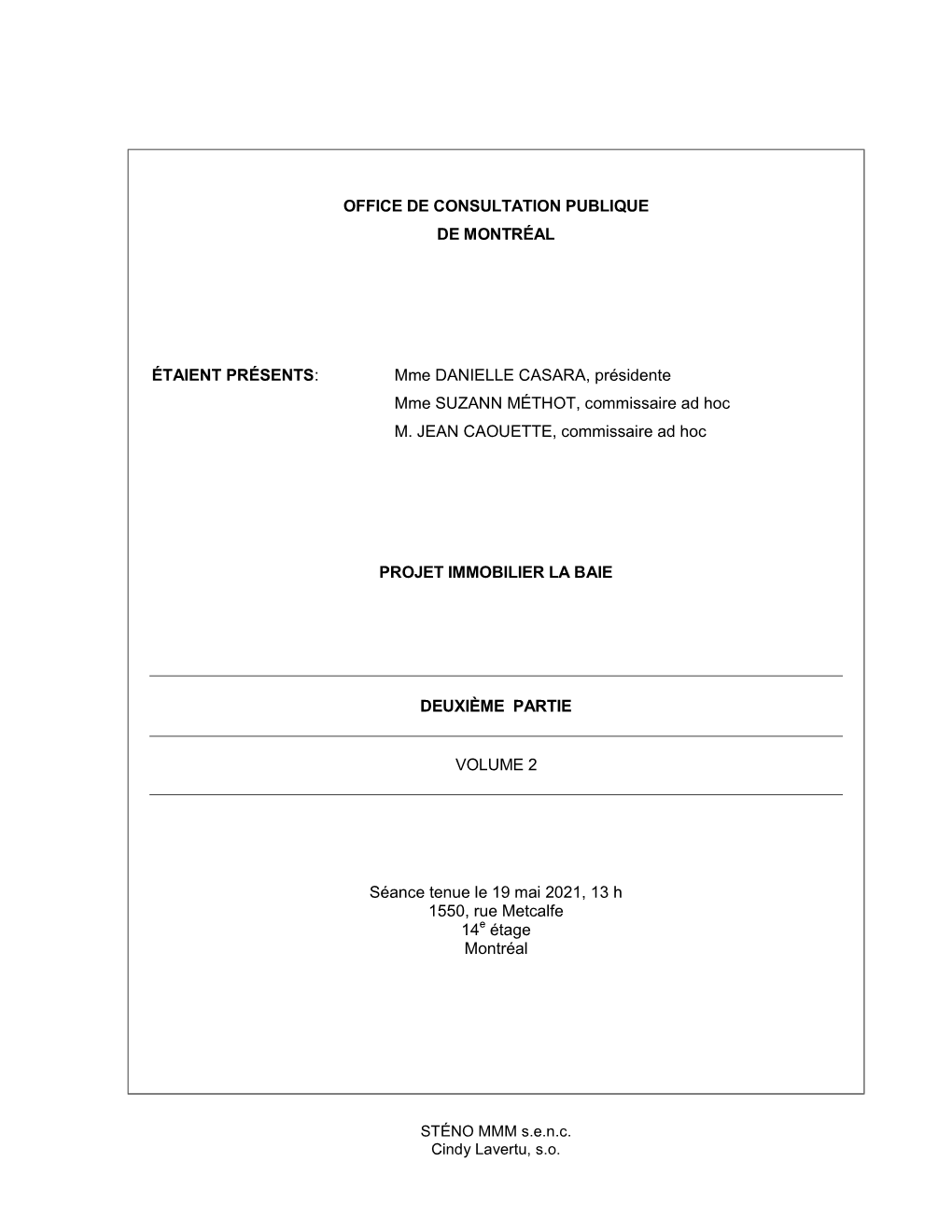 Transcription De La Séance D'audition Des Opinions Du 19 Mai 2021