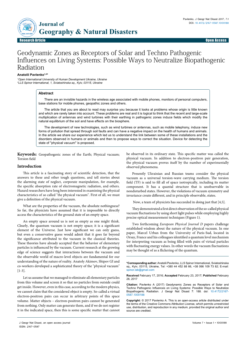 Geodynamic Zones As Receptors of Solar And