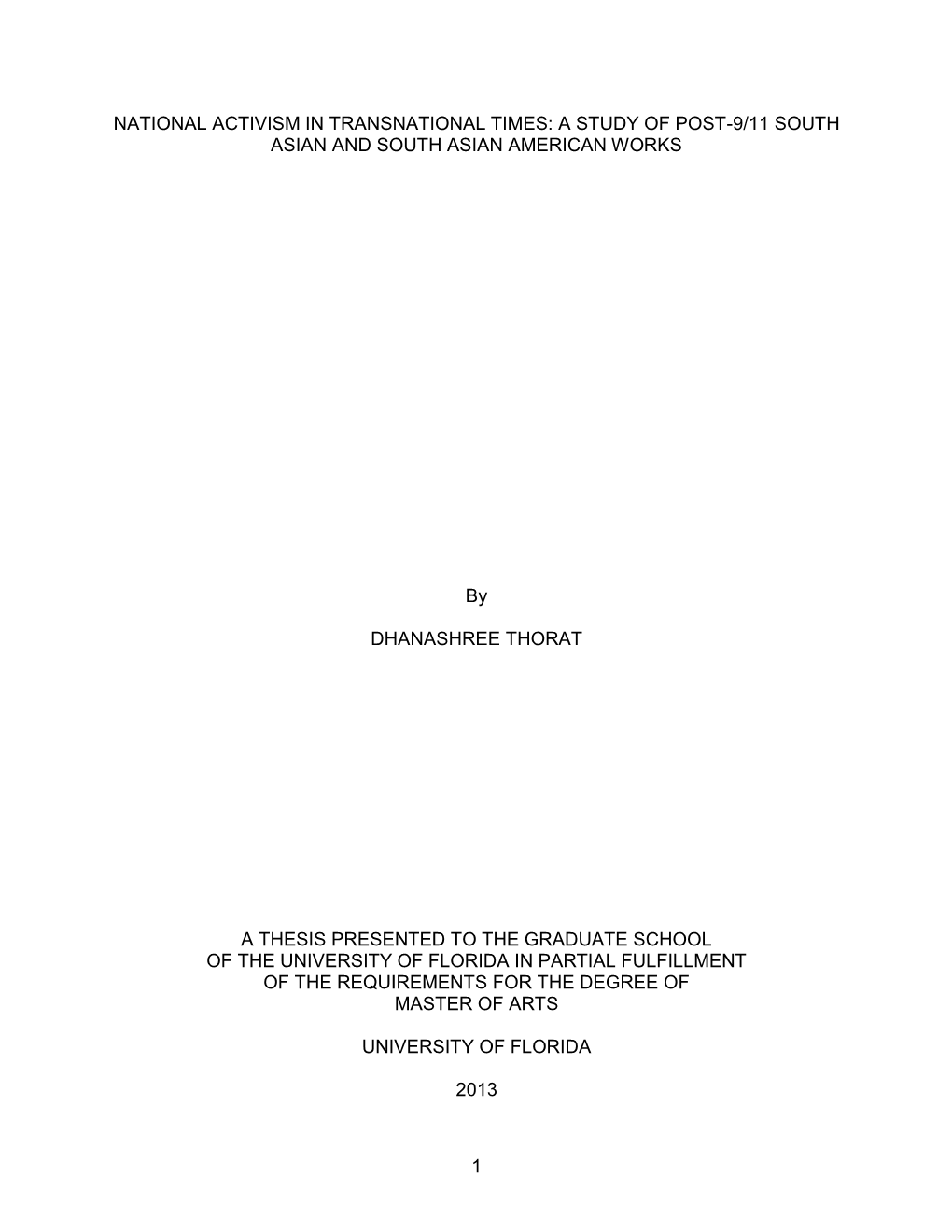 University of Florida Thesis Or Dissertation Formatting