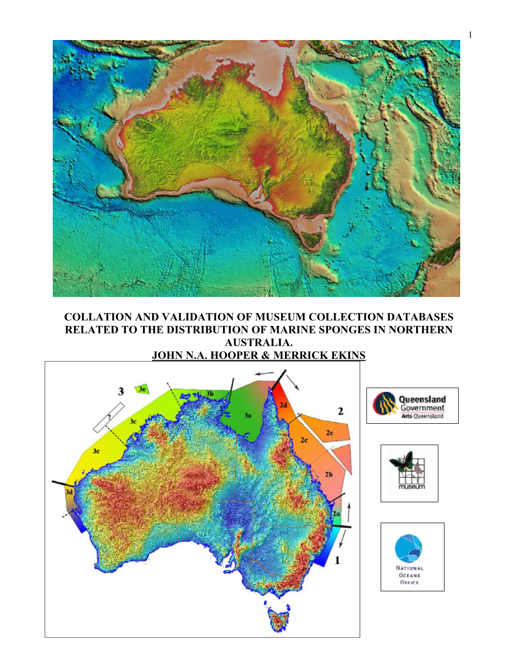 Collation and Validation of Museum Collection Databases Related to the Distribution of Marine Sponges in Northern Australia