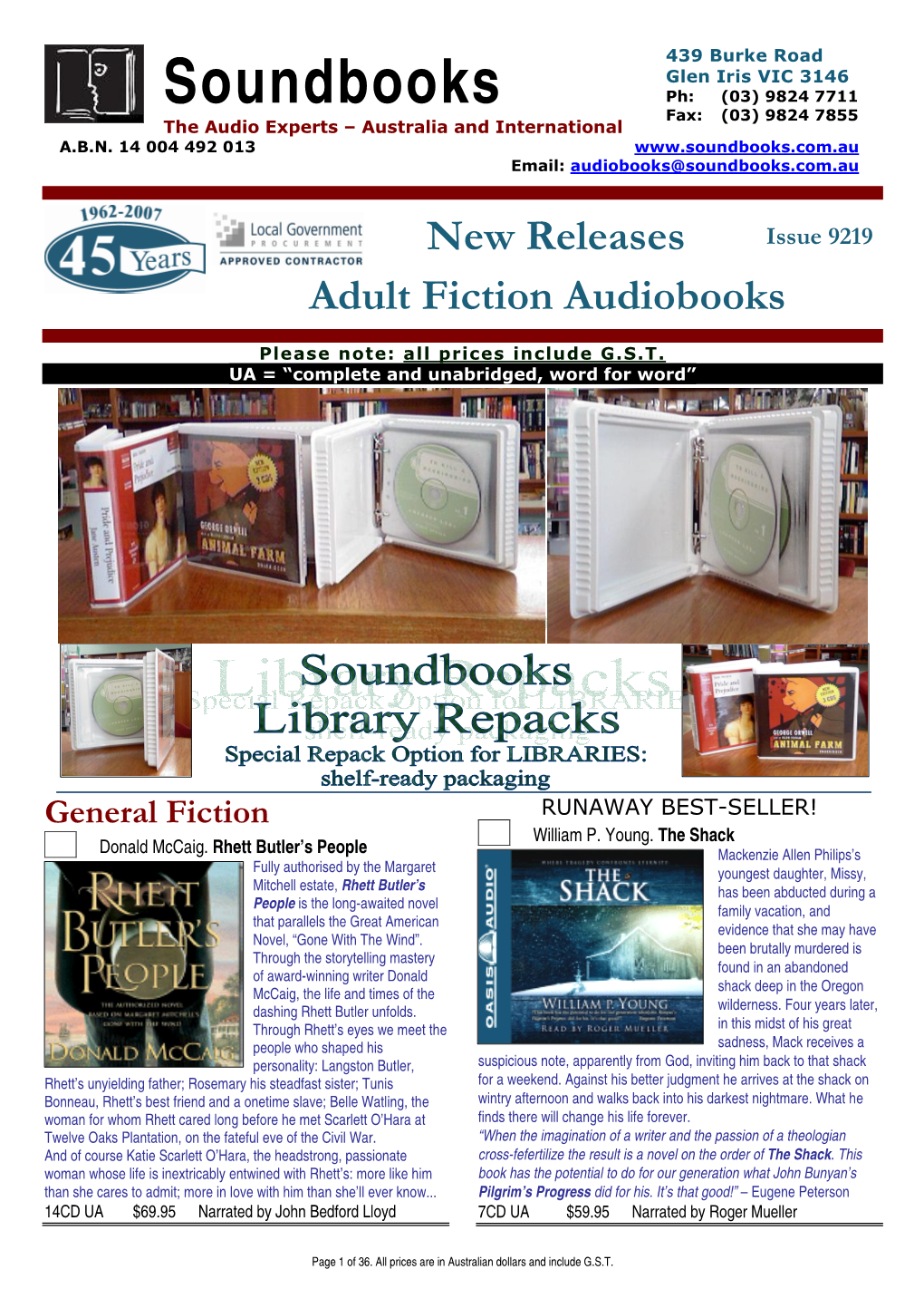 Adults' Fiction Audiobooks
