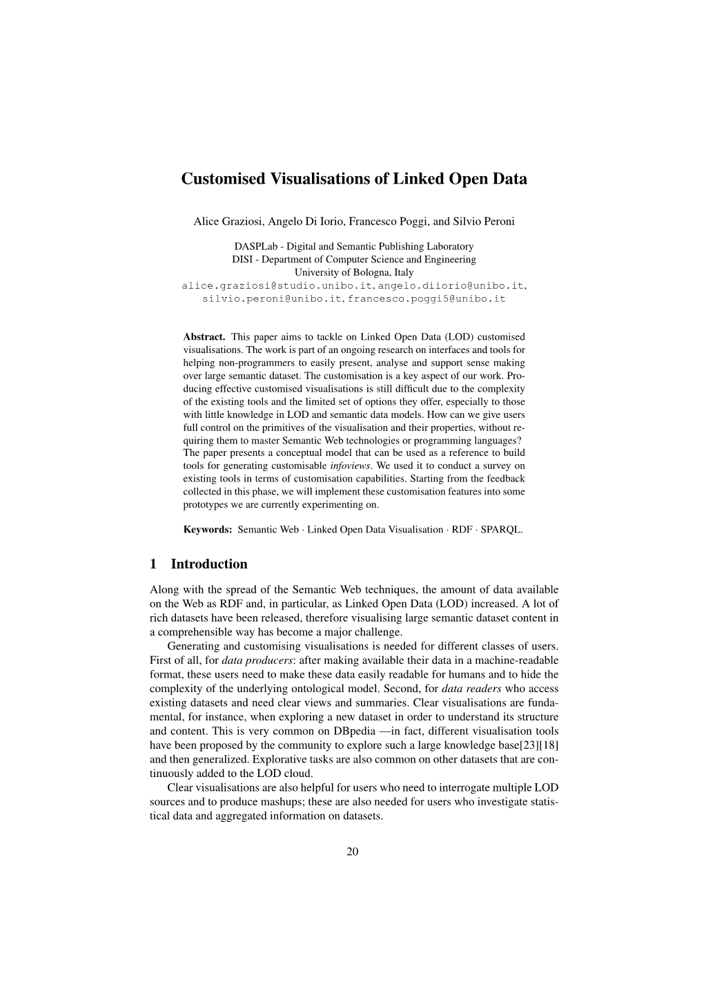 Customised Visualisations of Linked Open Data