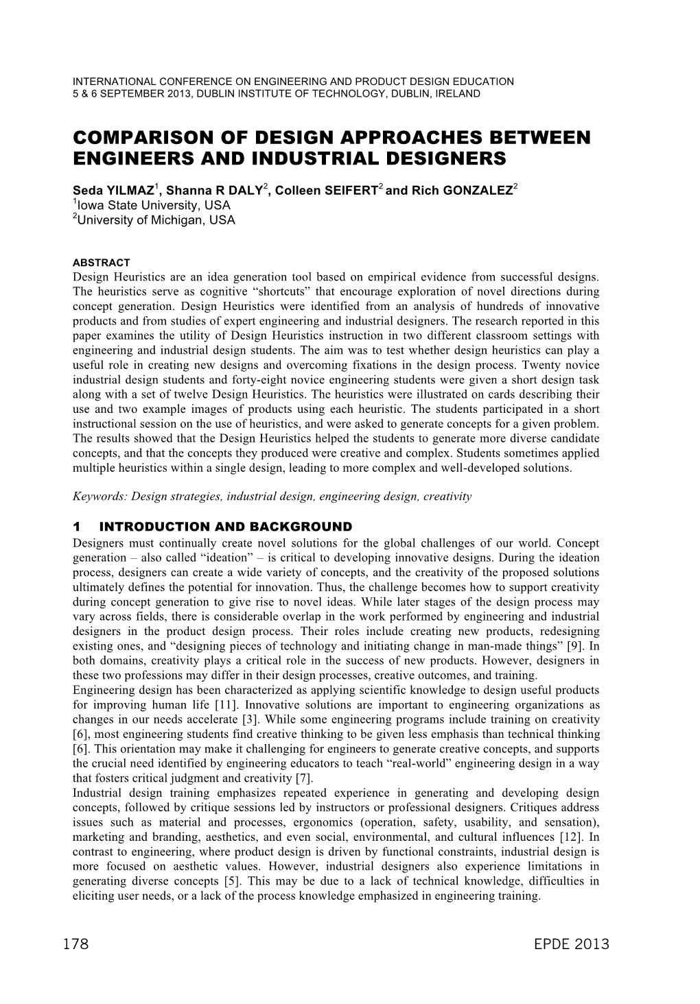 Comparison of Design Approaches Between Engineers and Industrial Designers