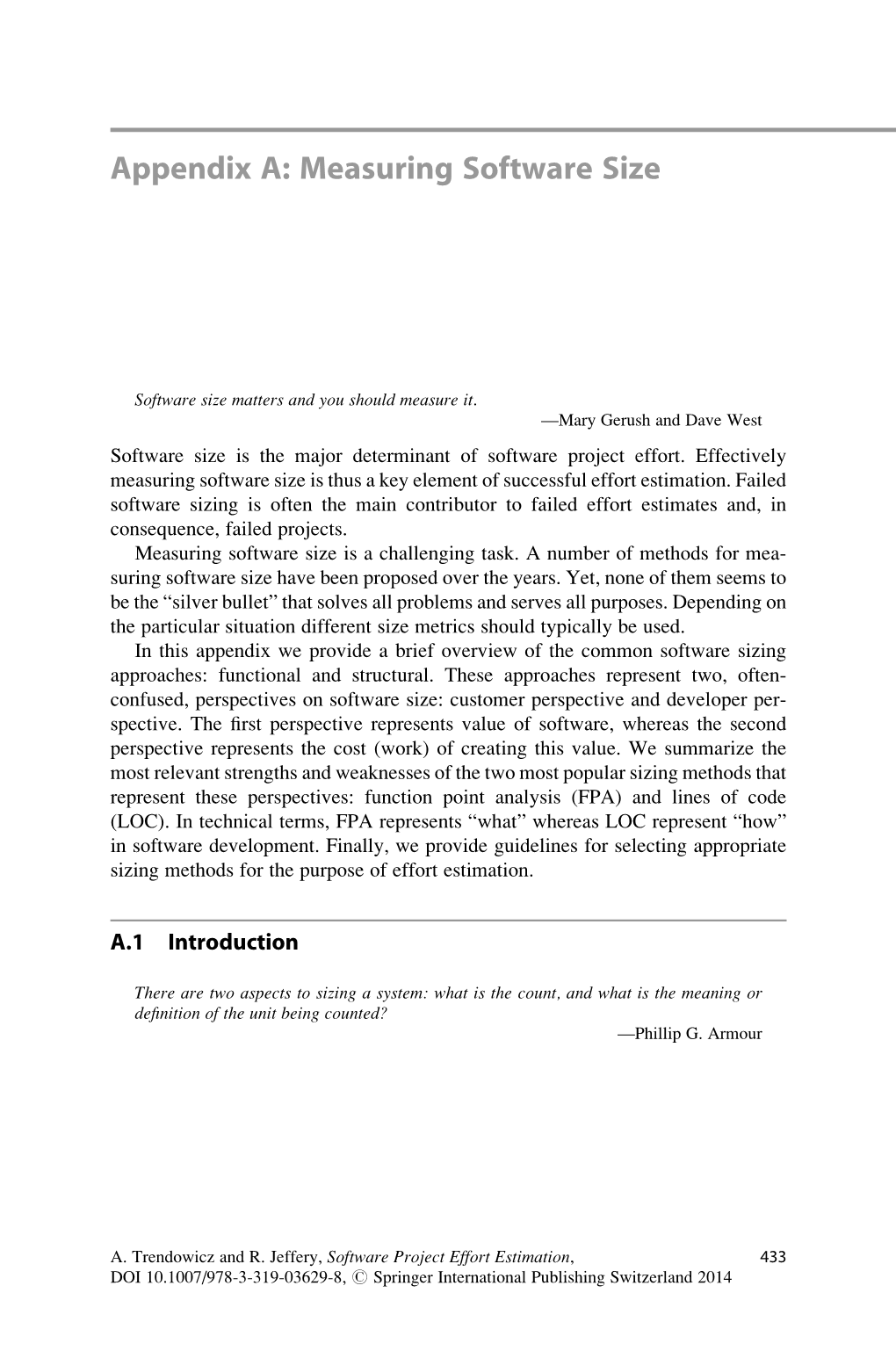 Appendix A: Measuring Software Size