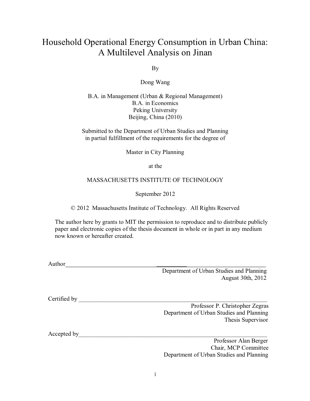 Household Operational Energy Consumption in Urban China: a Multilevel Analysis on Jinan