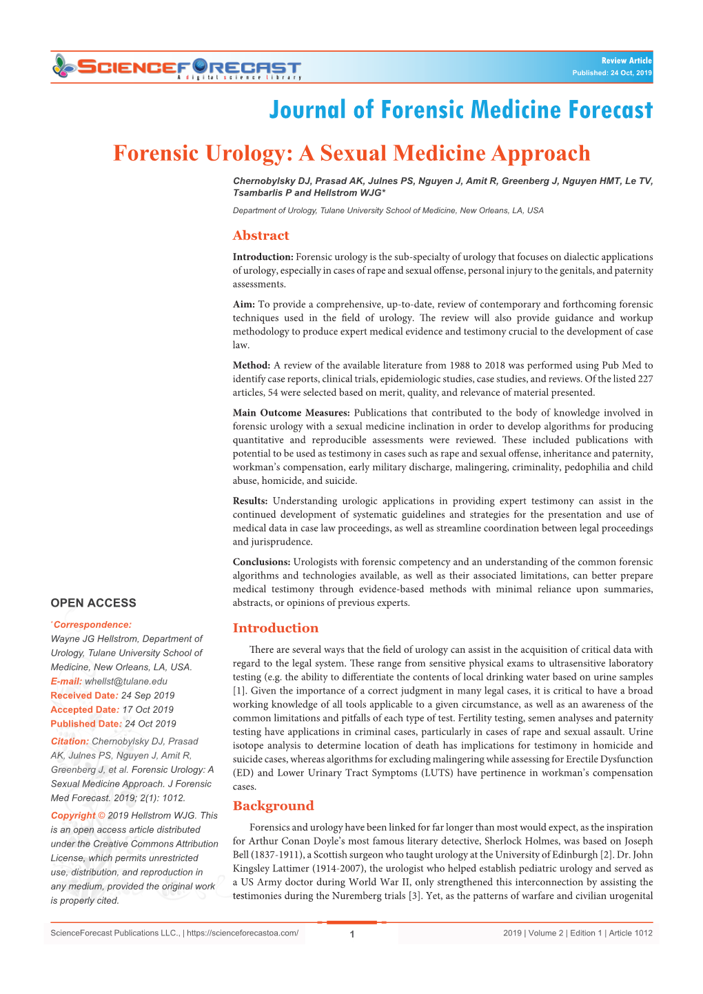 Forensic Urology: a Sexual Medicine Approach