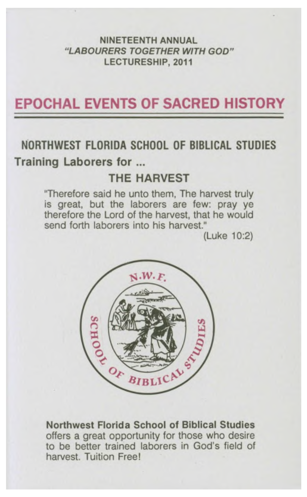Epochal Events of Sacred History