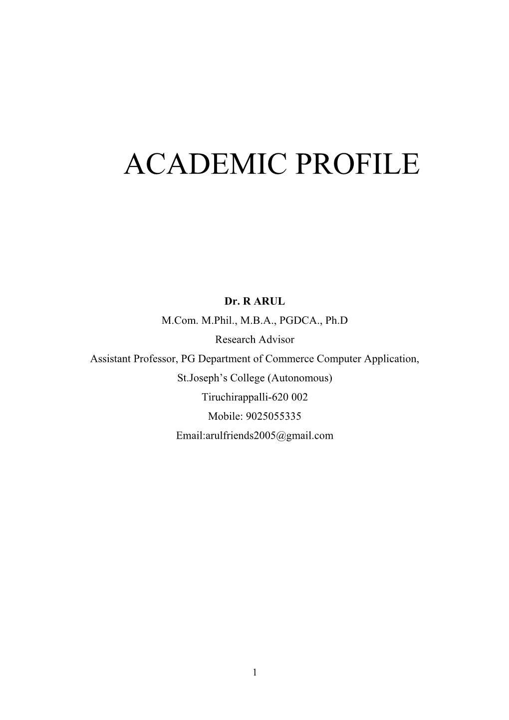 Academic Profile