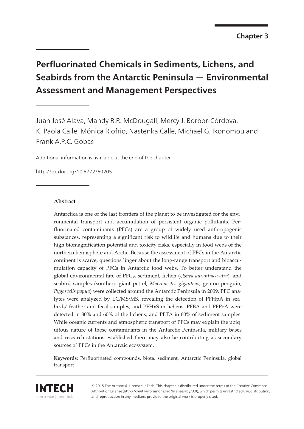 Perfluorinated Chemicals in Sediments, Lichens, and Seabirds from the Antarctic Peninsula — Environmental Assessment and Management Perspectives