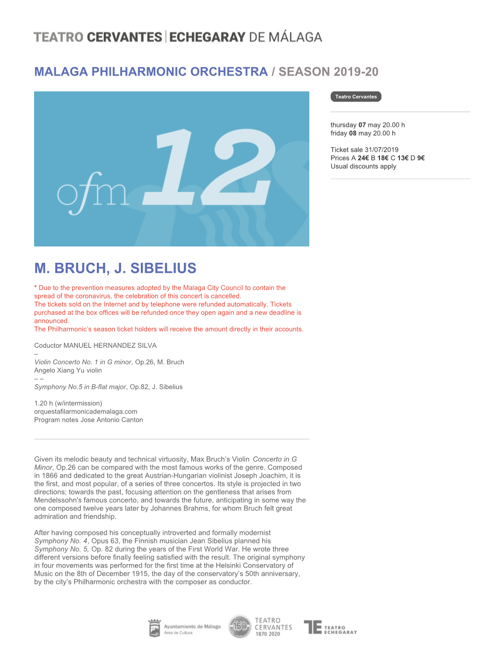 M. Bruch, J. Sibelius
