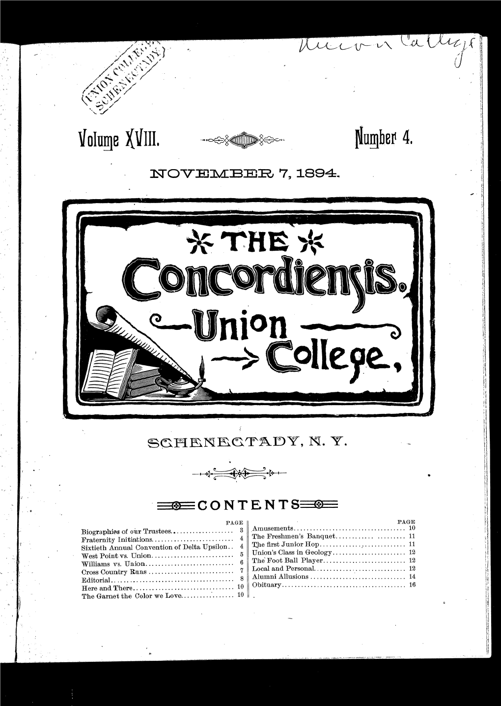 The Concordiensis, Volume 18, Number 4