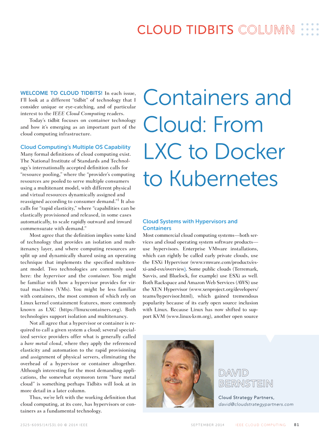 Containers and Cloud: from LXC to Docker to Kubernetes