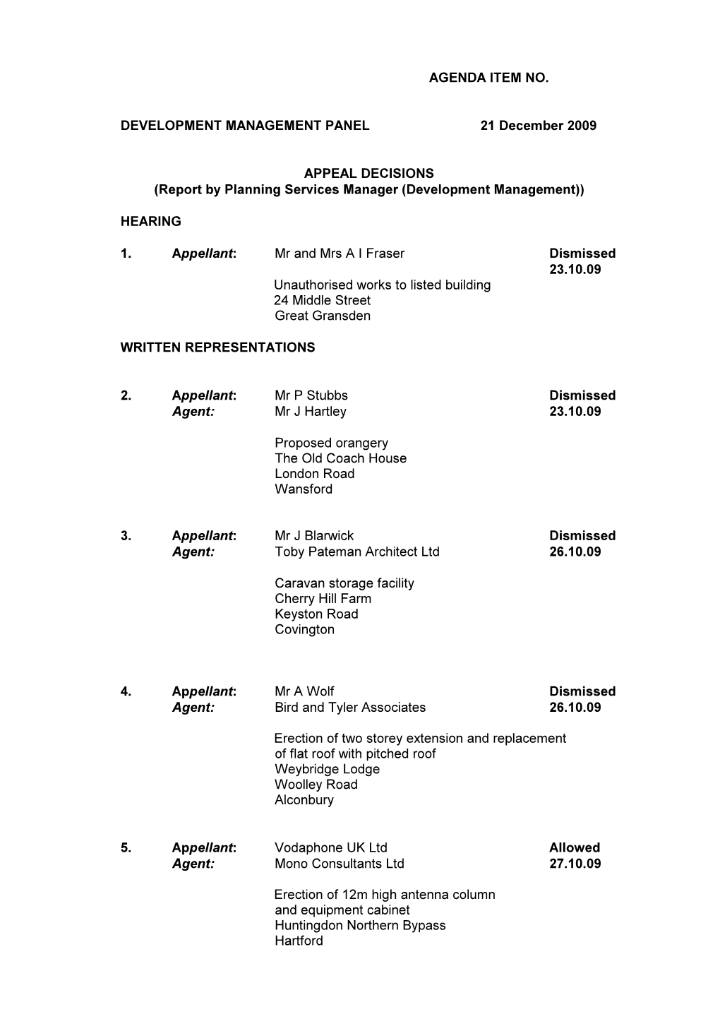 Report by Planning Services Manager (Development Management))