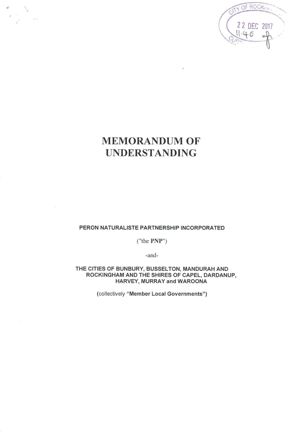 Memorandum of Understanding