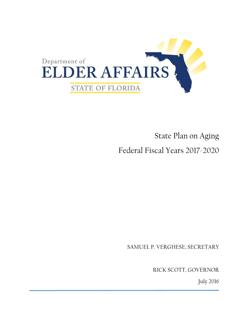 State Plan on Aging Federal Fiscal Years 2017-2020