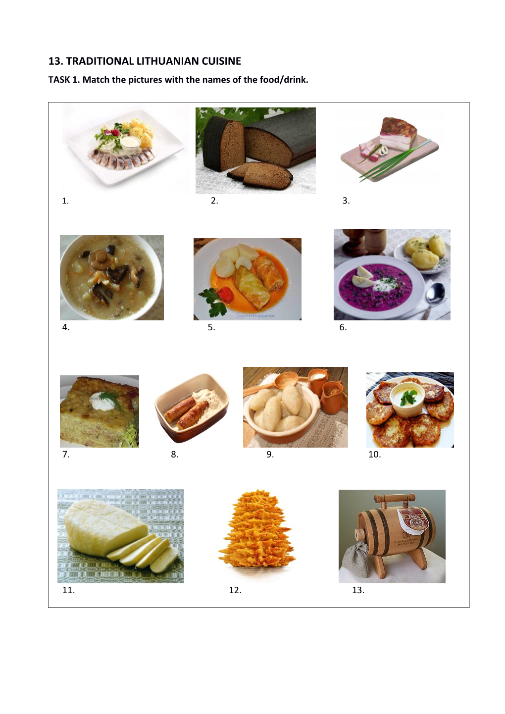 13. Traditional Lithuanian Cuisine Task 1