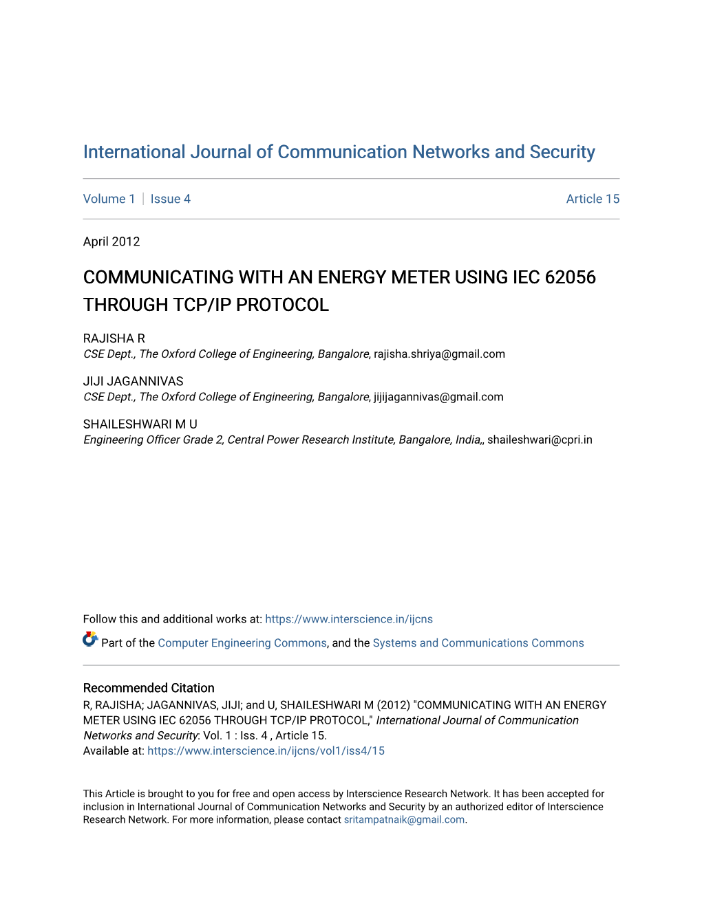 Communicating with an Energy Meter Using Iec 62056 Through Tcp/Ip Protocol