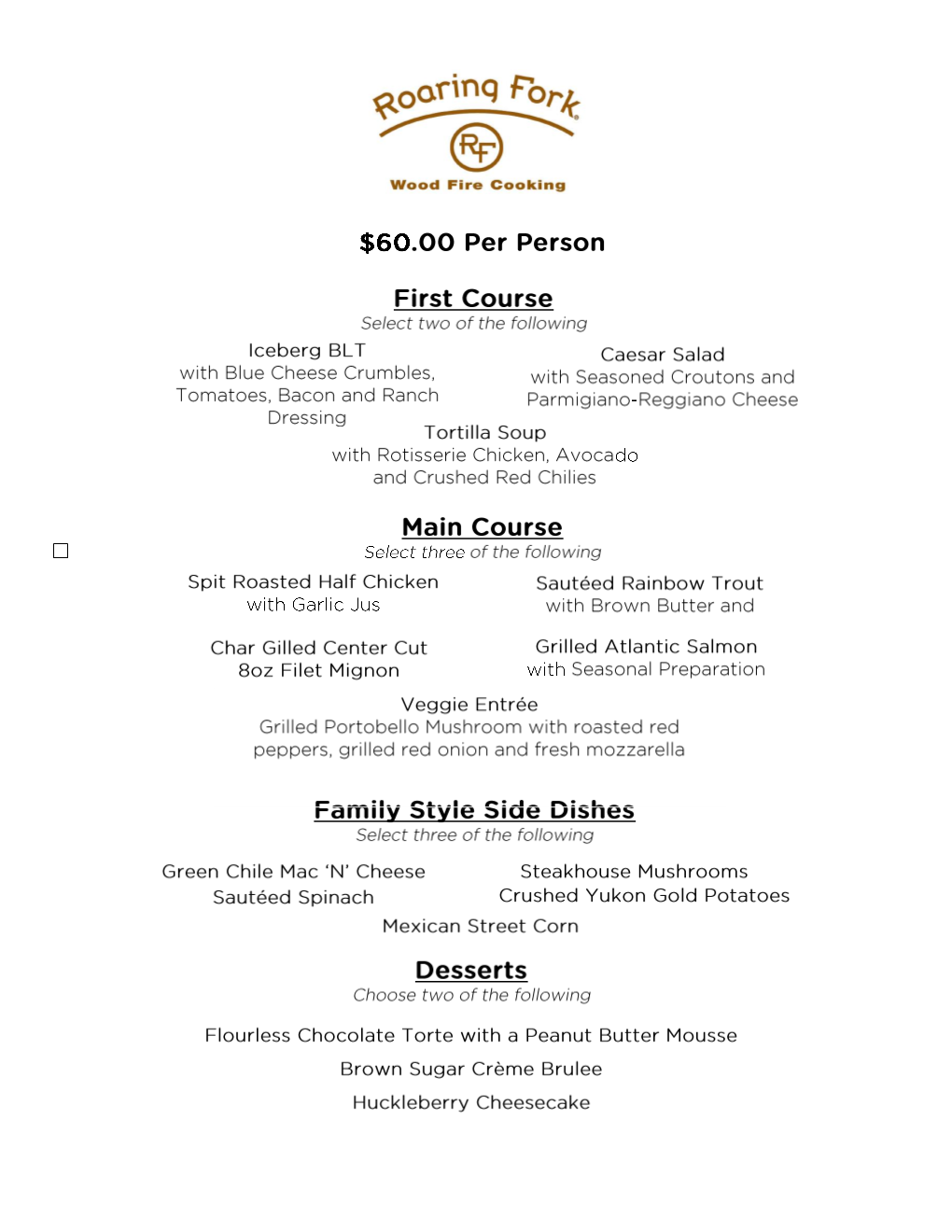 Sample Menus