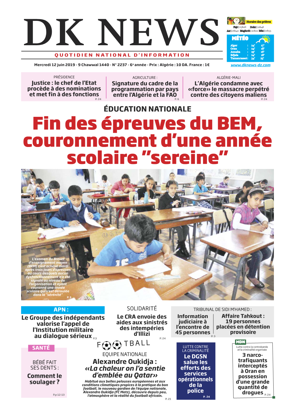 Fin Des Épreuves Du BEM, Couronnement D'une Année Scolaire 