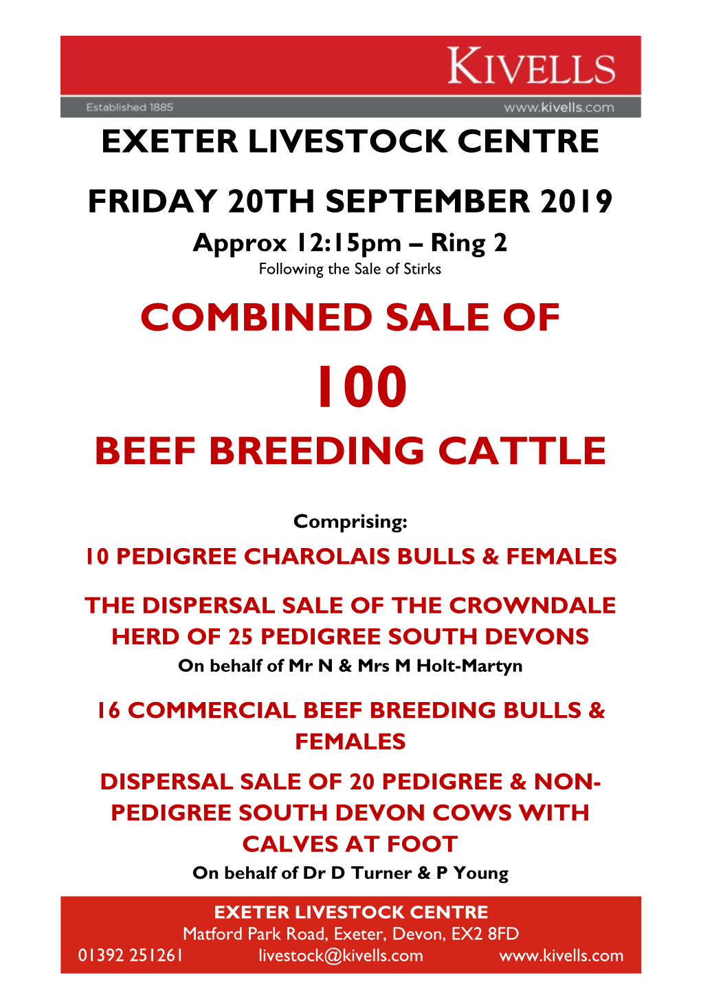 Combined Sale of Beef Breeding Cattle