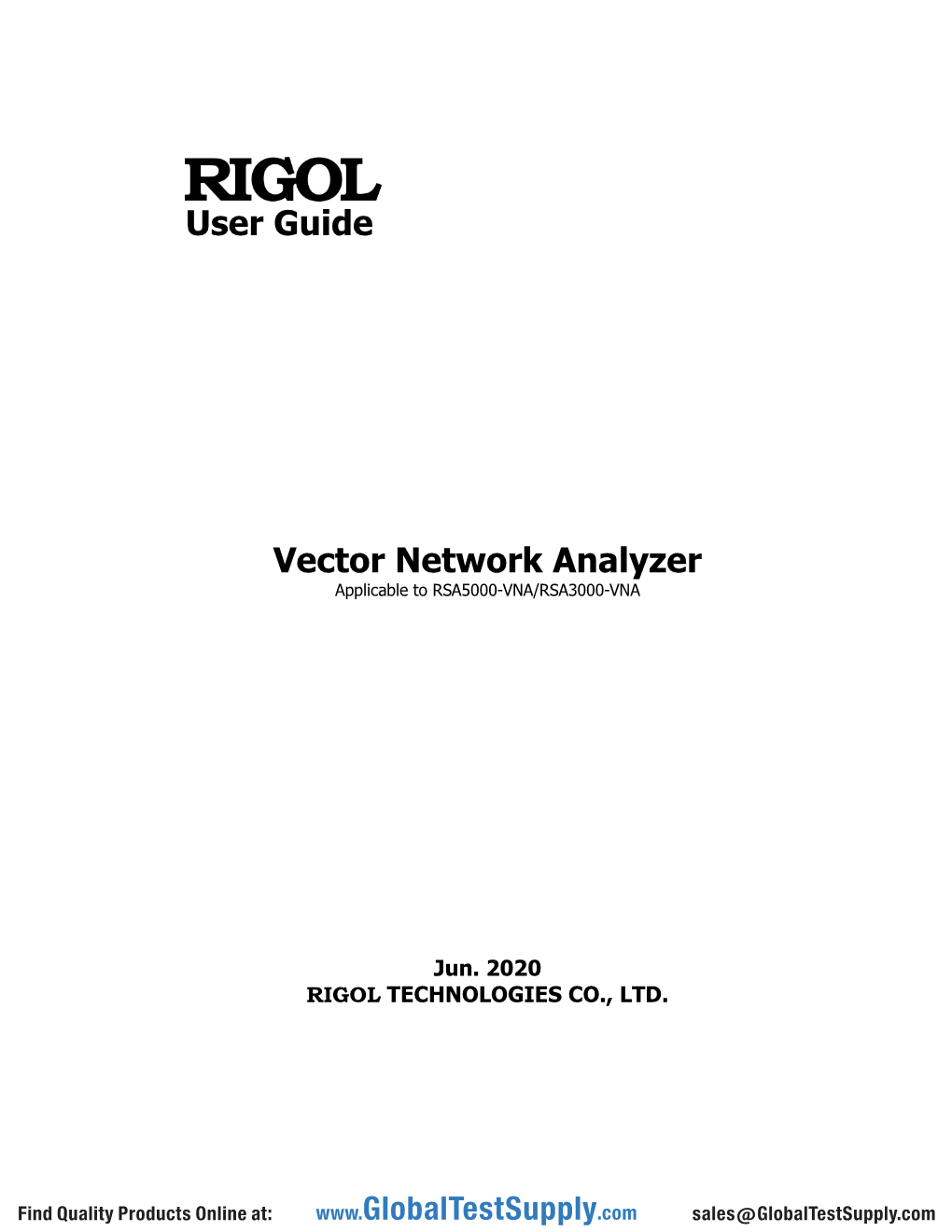 User Guide Vector Network Analyzer
