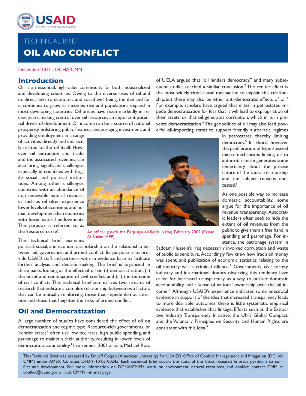 Oil and Conflict- Technical Brief