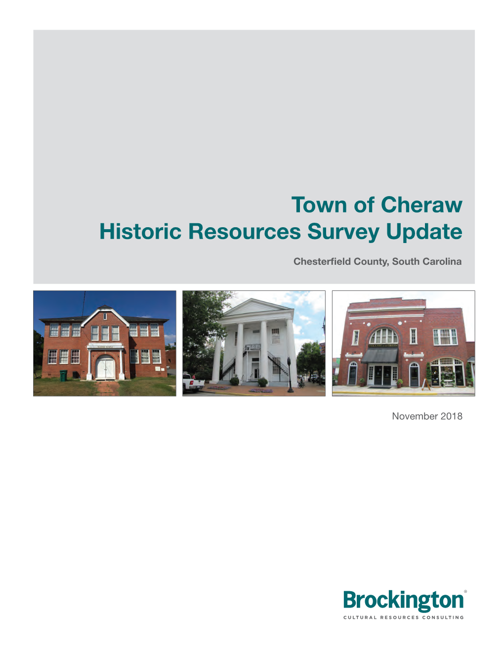 Town of Cheraw Historic Resources Survey Update