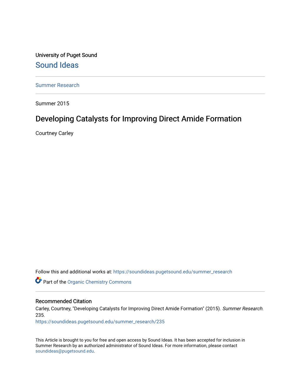 Developing Catalysts for Improving Direct Amide Formation