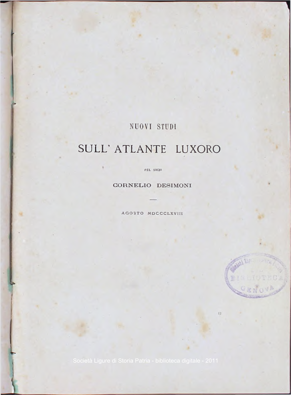 Sull' Atlante Luxoro