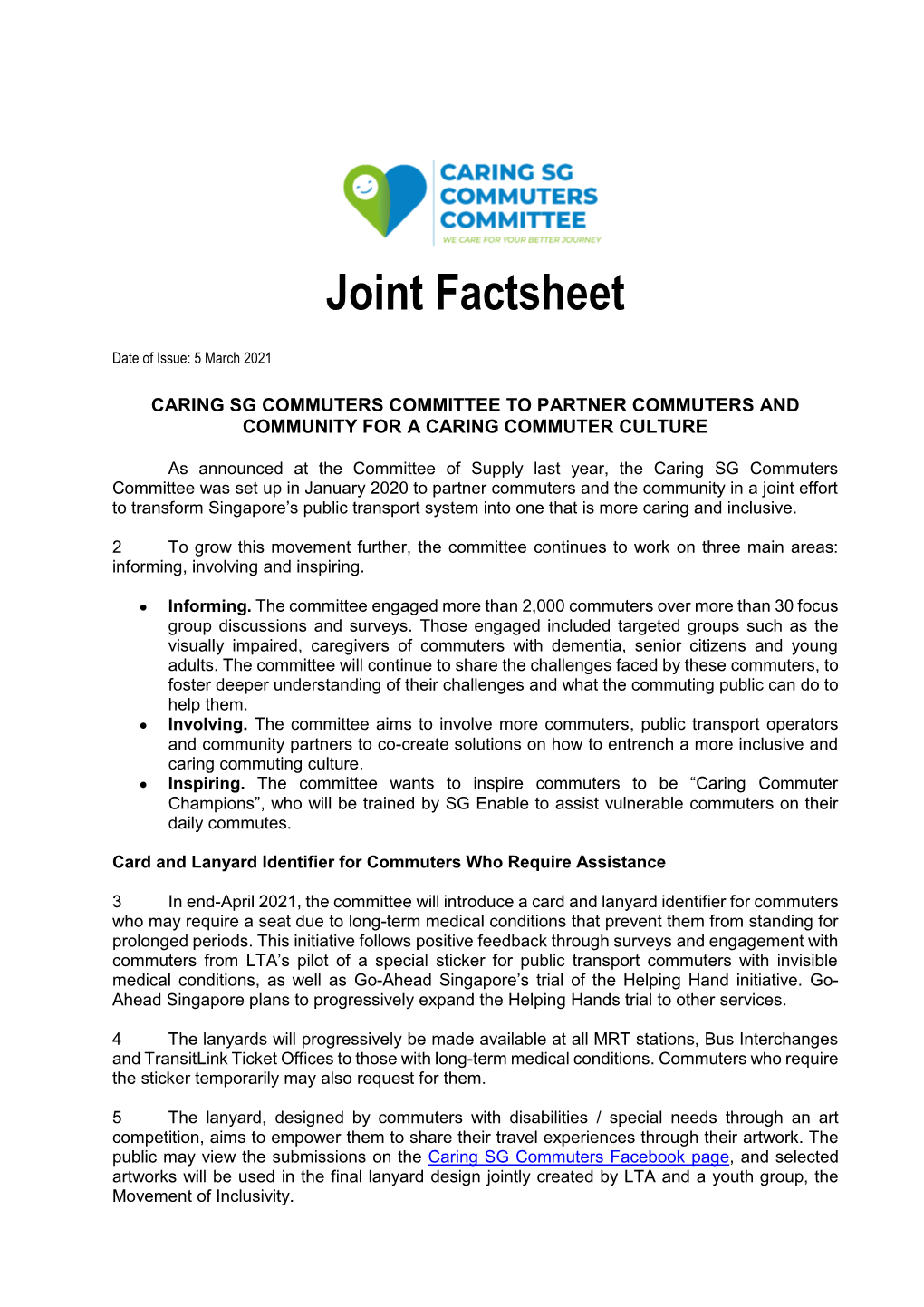 Joint Factsheet