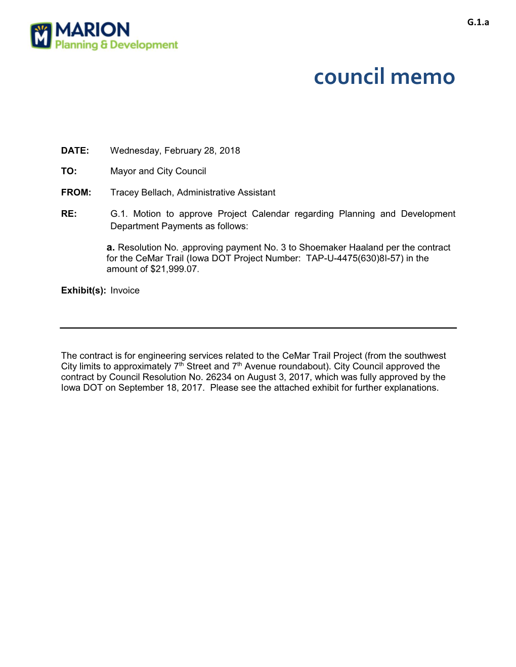 Council Memo