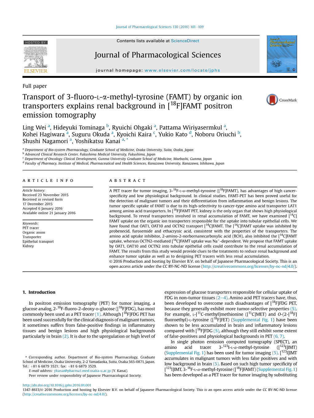 By Organic Ion Transporters Explains Renal Background in [18F]FAMT Positron Emission Tomography