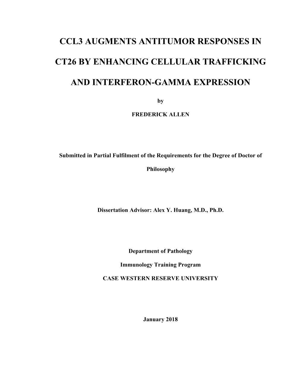 CCL3 Augments Antitumor Responses in CT26 by Enhancing Cellular