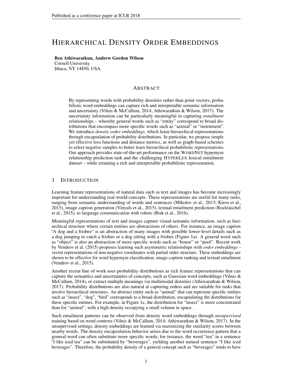 Hierarchical Density Order Embeddings