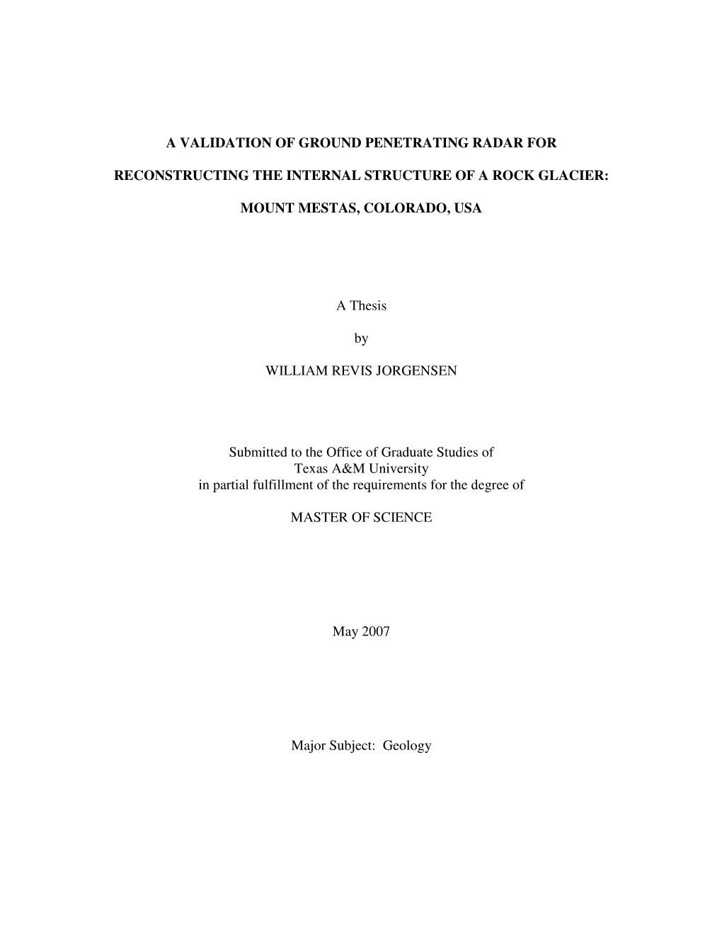 A Validation of Ground Penetrating Radar For